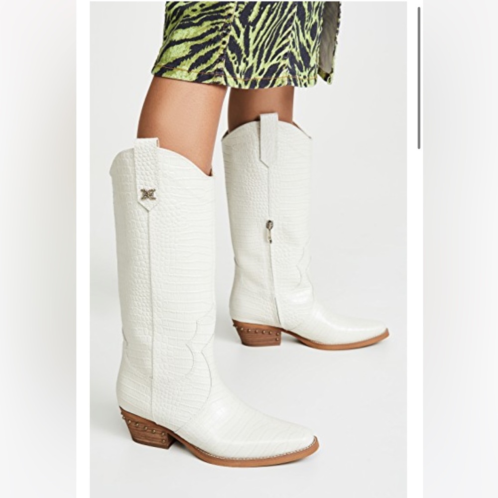 Sam Edelman Croc Embossed style Cowboy Boots